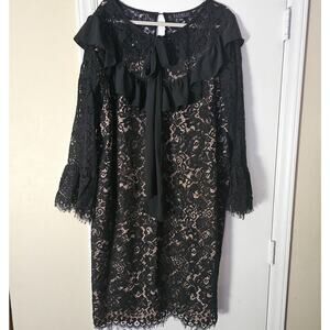 ELOQUII Black Lace Dress Plus Size 22 Cocktail Event Whimsygoth Dark Romantic